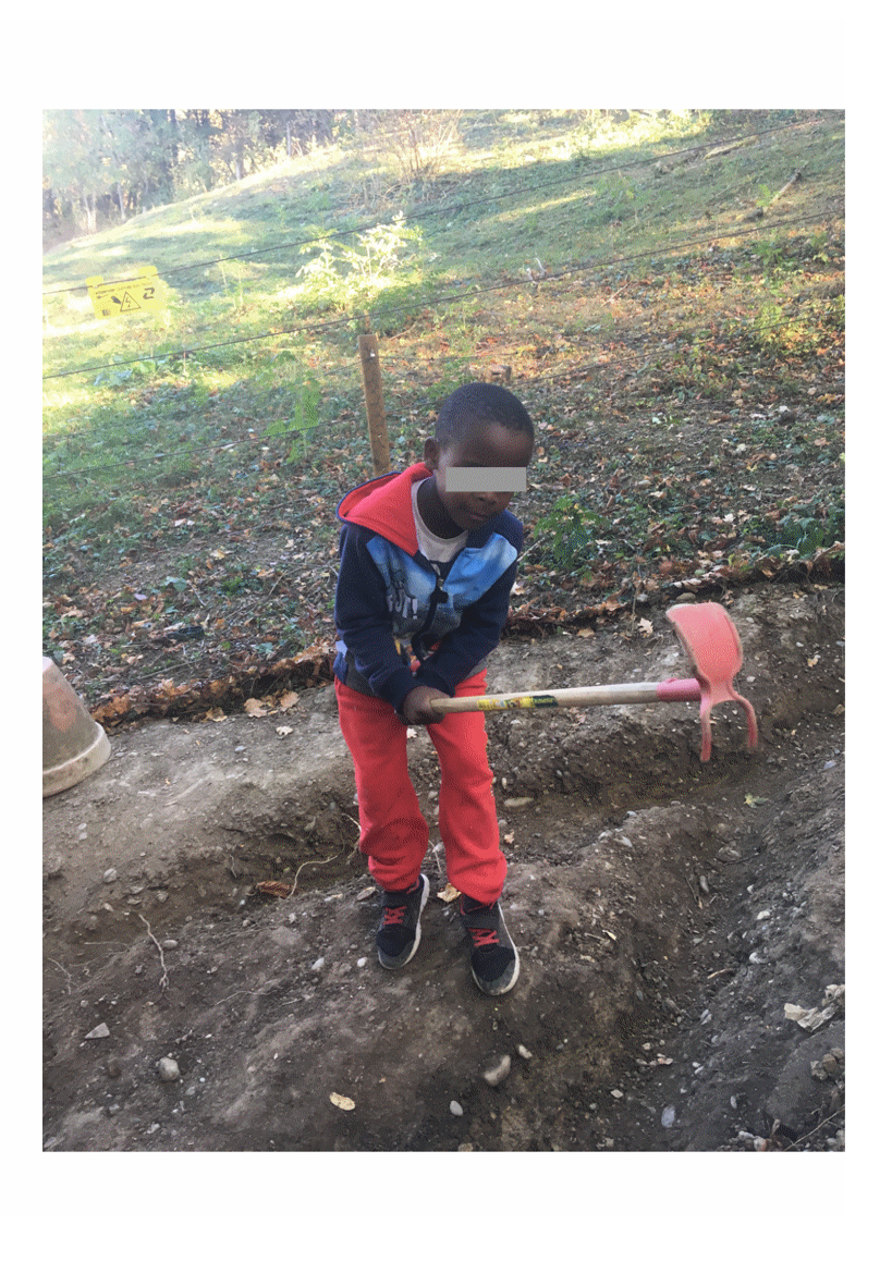 Enfants faisant un terrarium